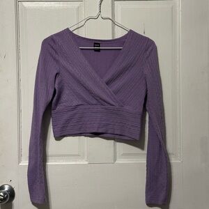 SHEIN Purple Wrap Blouse